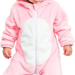 Unisex Baby Flannel Romper Animal Onesie Costume Hooded Cartoon Outfit