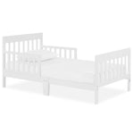 Dream On Me Finn Toddler Bed in White, Greenguard Gold and BSA Certified, Non-Toxic Finish, Made of Sustainable New Zealand Pinewood, Low-to-Floor Design with Safety Guard Rails