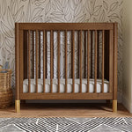 Babyletto Gelato 4-in-1 Baby Mini Crib Convertible to Toddler Bed, Daybed, Twin Bed - GREENGUARD Gold Certified, 4 Adjustable Heights - Made of 100% Solid Wood, Conversion Kit Sold Separately - Walnut