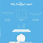 Simpleaf Flushable Wet Wipes Unscented | Eco-Friendly, Paraben & Alcohol Free | Hypoallergenic & Safe for Sensitive Skin | Soothing Aloe Formula | (6 x 25 Counts Convenient Pack) 150 Counts Total