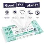 Pura Baby Wipes 3 x 60 per pack (180 Wipes) 100% Plastic-Free & Plant Based Wipes, 99% Water, Suitable for Sensitive & Eczema-prone Skin, Fragrance Free & Hypoallergenic, EWG, Cruelty Free (Pack of 2)