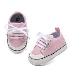 Unisex Baby Girls Boys Shoes Infant Soft Sole Canvas Newborn First Walkers High Top Anti-Slip Sneakers (a11/Light_Pink,6-12 Months)