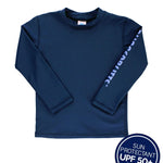 RuggedButts® Baby/Toddler Boys Navy Long Sleeve UPF 50+ Sun Protective Rash Guard Surf Swim Shirt - 6-12m