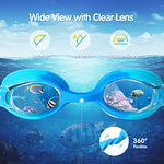 Starweh Kids Swim Goggles, 2 Pack Swimming Goggles No Leaking Anti Fog Kids Goggles for Boys Girls(Age 6-14), Blue & Yellow