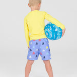 RUGGEDBUTTS Boys UPF50+ Sun Protection Novelty Swim Trunks - Under Construction, 12-18m