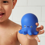 Itzy Ritzy Stack & Squirt Bath Toy Set for Babies and Toddlers – Includes Stackable Lighthouse and Water-Squirting Seagull & Octopus – Perfect for Sensory Bath Play (Nautical)