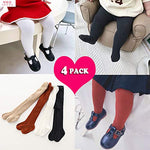 CECORC Baby Tights – Thick Toddlers Girl Leggings–Seamless Cable Knit Cotton Stockings – Infants Pantyhose 4 Pack, 0-6 Months, White+Black+Redbrown+Beige