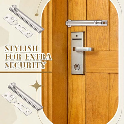 Lothee 4 Pcs Solid Brass Surface Bolt Door Slide Bolt Door Latches for Top of Door Slide Latch Lock (Silver,4")