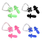 TOPQINFENGYUE 6 Packs Kids & Adults Swimming Nose Clips & Earplugs Silicone Protection Kit for Swimming Training, Multicolour