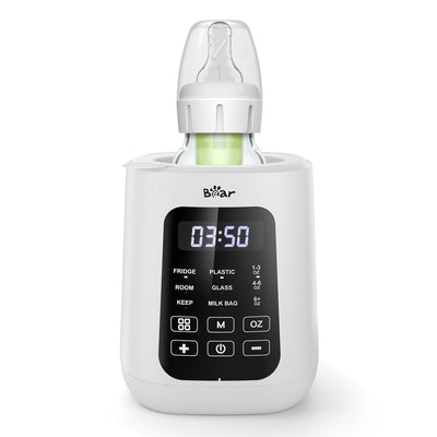 Bottle warmer with digital display on a white background