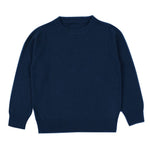 Toddler Baby Boys Knit Sweater Girls Pullover Sweatshirt Little Kids Long Sleeve Crew Neck Solid Casual Tops Winter Clothes Navy