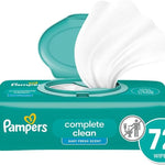 Pampers Baby Wipes, Complete Clean Baby Fresh Scented Wipe, Gently Cleans Head to Toe, 72 Total (1 Flip-Top Packs)