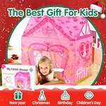PLAY 10 Kids Tent, Princess Castle Pink Tent for Kids, Kids Playhouse Kids Play Tent, Kids Tent Indoor Playhouse for Kids Outdoor, 37 * 28 * 40inch,Big Enough for 2-3 Little Kids Play Together