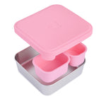Good Bare Stainless Steel Sandwich Container for Kids & Adults, Plastic-Free Lunch Box with Silicone Lid, Leakproof Metal Snack Box, Dishwasher Safe, BPA-Free Food Storage Container, Sweet Pink