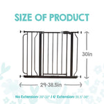 Regalo Safety 29-38.5" Baby Gate for Doorways & Bottom of Stairs, Pressure Mounted Baby Gate with Door for Babies, Toddlers & Pets, Tested & Safe for 30 Years, American Designed, American Owned, Black