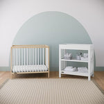 Graco Teddi 4-in-1 Convertible Mini Crib with Bonus Water-Resistant Mattress – GREENGUARD Gold Certified, 2.75-Inch Mattress Included, Small Spaces Crib, Easy 30-Minute Assembly (Natural and White)