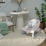 Ingenuity Keep Cozy 3-in-1 Grow with Me Vibrating Baby Bouncer Seat & Infant to Toddler Rocker, Vibrations & Toy Bar, 0-30 Months Up to 40 lbs (Pink Lily)