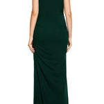 Smallshow Women's Split Long Maternity Dress Sleeveness Ruched Pregnancy Clothes Large Deep Green