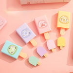 KOOBOOK 4Pcs Kawaii Pencil Eraser Fun Magic Box Eraser for Artists Ice Cream Rubber Erasers Bulk Cute Office Supplies