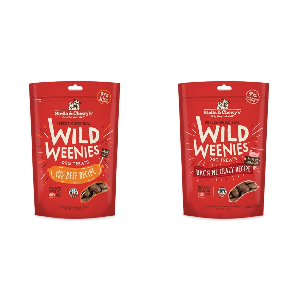 Stella & Chewy's Freeze-Dried Raw Wild Weenies Dog Treats – All-Natural, Protein Rich, Grain Free Dog & Puppy Treat – Great for Training & Rewarding – Cage-Free Chicken Recipe – 3.25 oz Bag