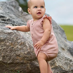 Simple Joys by Carter's Baby Girls' Sleeveless Rompers, Pack of 2, Peach/White Floral, 3-6 Months