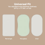 2-Pack Baby Bassinet Sheets Girl, Boy - 33x17 Viscose Derived from Bamboo Bedside Mattress Fitted Bassinet Sheets, Compatible with Halo Bassinest Swivel Sleeper, Baby Delight, Graco (Sage)