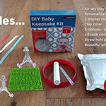 Baby Handprint Footprint Keepsake Ornament Kit (Makes 2) - Bonus Stencil for Personalized Christmas, Newborn, New Mom & Shower Gifts. 2 Easels! Non-Toxic Clay, Air-Dries Light & Soft, Won't Crack.
