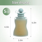 Eascrozn Reusable Baby Food Pouches, 4 Pack with Straw Squeezable Pouches for Toddlers, BPA-Free, Refillable Silicone Baby Food Storage Containers, 5 oz