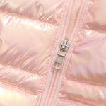 UPlee Winter Coat for Toddlers Kids Baby Girl Padded Lightweight Puffer Jacket Infants Winter Zip Down Alternative Outerwear with Hooded Shirt（3-6 months, Light Pink）