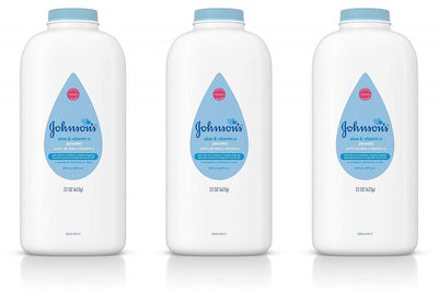 Johnson's Baby Powder with Naturally Derived Cornstarch, Aloe & Vitamin E for Delicate Skin, Hypoallergenic, Free of Parabens, Phthalates & Dyes for Gentle Baby Skin Care, 22 oz, 3 Pack