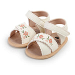hitoddler Baby Girls Sandals Infant Classic Embroided Wedding Dress Summer Shoes Closed Toe Beach Sandals Newborn Crib Shoes First Walkers Prewalkers