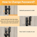 Barn Door Lock,180 Degree Flip Barn Door Locks and Gate Latches, Sliding/Bifold French Door Lock Latch for Gate Barn Garage Shed Window Cabinet Liquor 3-Digit Password Keyless,Black