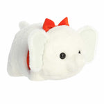 Aurora® Festive Spudsters™ Winnie White Elephant™ Stuffed Animal - Round Shape Makes for Comforting Cuddles - Perfect for Holiday Decorations or Gifts - 11 Inches