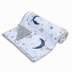 Donsonny Baby Blankets for Unisex Boys Girls, Super Soft Nursery Minky Blankets, 30 x 40 inch Outer Space Printed Bed Throws Newborn (Planet Fox)
