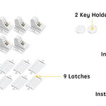 Vmaisi Baby Proofing Magnetic Cabinet Locks (9 Locks and 2 Keys)