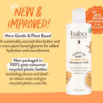 Babo Botanicals Sensitive Baby 2-in-1 Shampoo & Wash - Shea Butter, Calendula & Aloe - Cruelty-Free, Vegan - Pediatrician Tested - EWG Verified - For Babies & Kids