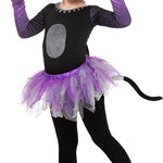 Spooktacular Creations Child Girls Tutu Cat Skirt, Toddlers Combined Animal Costume with Headband Tail for Kids Halloween Dress Up Cosplay Parties, 3T