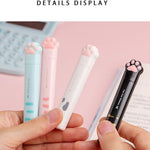 Kawaii Cat Paw Mini Portable Cute Stationery Scissors, Stainless Steel Multifunctional Folding Art Scissors for Home School Office, Teacher Student Kids Pink