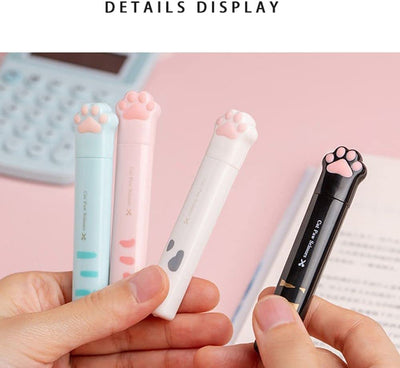 Kawaii Cat Paw Mini Portable Cute Stationery Scissors, Stainless Steel Multifunctional Folding Art Scissors for Home School Office, Teacher Student Kids Pink