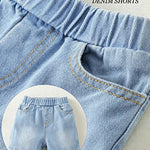 Kucnuzki Toddler Boy Clothes 2T 3T Boys Clothes Short Sleeve Button Up Shirts Blue Jeans Shorts 2 Piece Outfits Short Set Little Boy Clothes 2 3 Year Old Boy Clothes