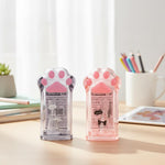 2Pcs Pink&Grey Cute Cat Paw Pencil Sharpener, Kawaii School Supplies Student Prize Kids Gift Pencil Sharpener Cat Schools Supplies for Kids Girls Lovers Office Home Pencil Sharpeners