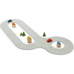 PlanToys® Road & Rail Set Wooden Montessori Imaginative and Creative Play Set | Early Language, Problem Solving and Coordination Activity | Eco Friendly Road and Rail Building Set