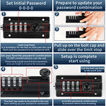 Combination Locking Bolt 2 Pack,Thickened Solid Zinc Alloy Combination Barrel Bolt,Safety Slide Latch Lock with Password Setting,for Shed,Garages,Fences,Iron Gate.(Black 4.8 inch)