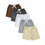5-Pack Baby Shorts, Soft Cotton Bow Tie Detail Elastic Waist Infant Shorts in 5 Colors