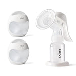 White manual breast pump with NCVI branding on a white background