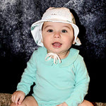 pureborn B-Newborn Unisex Baby Sun Hat Wide Brims Bucket Hat Sun Protection with Straps Elephant+Blue Stripe 0-3 Months