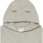 Amazon Essentials Unisex Babies' Long Sleeve Hooded Sweater, Pack of 2, Grey Heather/Ivory, 24 Months