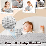 Lictin Baby Gift Set for Boys Girls, Baby Shower Gifts, Neutral Newborn Gifts Basket with Baby Blanket, Wooden Monthly Milestone Cards, Elephant Security Blanket, Rattle Socks and Wrist (Grey)