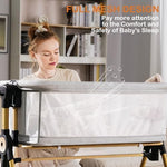 kingobabys 3 in 1 Baby Bassinet,Bedside/Rocking Bassinet for Baby,Bedside Crib with Lockable Wheels,Waterproof Mattress,Adjustable 6 Heights,Portable Bassinets Bedside Sleeper for Newborn Infant