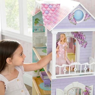 Delta Children MySize Dollhouse - Large 3-Story Dollhouse with 7 Rooms Includes 12 Accessories - Fits 12-inch Dolls - Pretend Play Dream Gift for Ages 3+